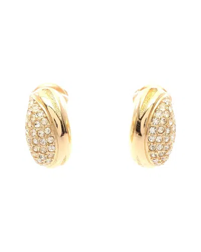 Dior Plated Christian Rhinestone Earrings (authentic Pre-loved) In Gold
