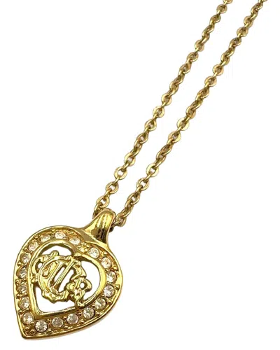 Dior Plated Heart Necklace With Colored Stones (authentic Pre-loved) In Gold