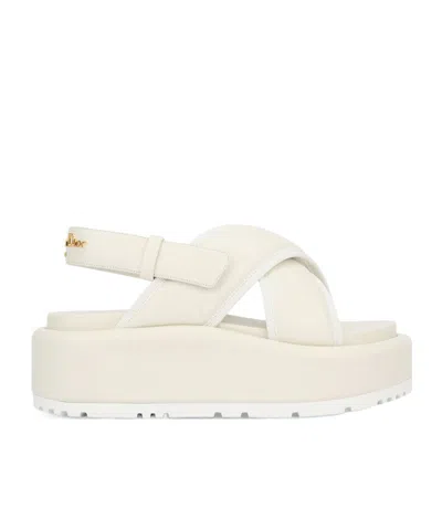 Dior Platform Sandals In White