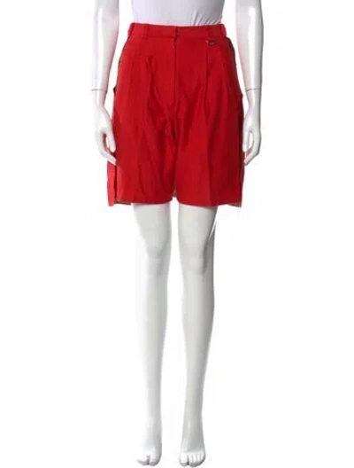Pre-owned Dior Pleated Accents Knee-length Skirt In Red