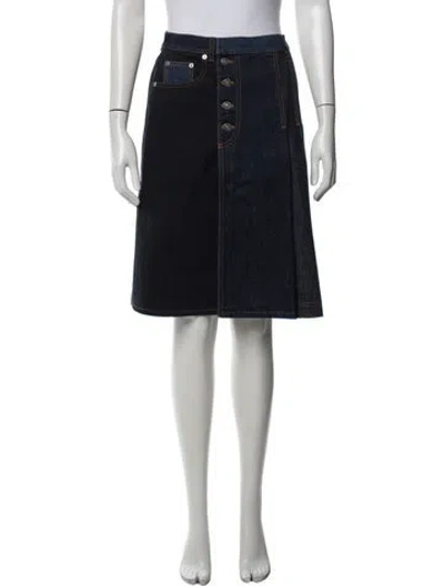 Pre-owned Dior Pleated Accents Knee-length Skirt W/ Tags In Blue