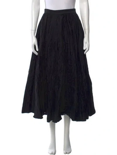 Pre-owned Dior Pleated Accents Long Skirt In Black