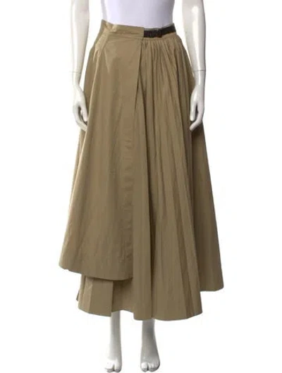 Pre-owned Dior Pleated Accents Long Skirt In Brown