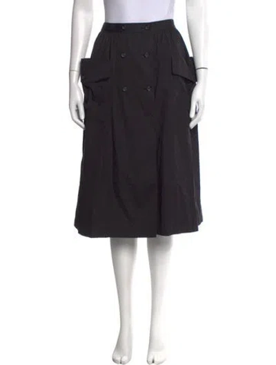 Pre-owned Dior Pleated Accents Midi Length Skirt In Black