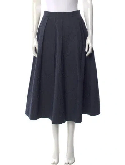 Pre-owned Dior Pleated Accents Midi Length Skirt In Blue