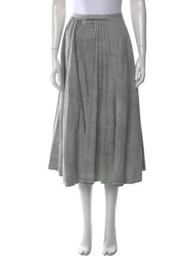 Pre-owned Dior Pleated Accents Midi Length Skirt In Blue