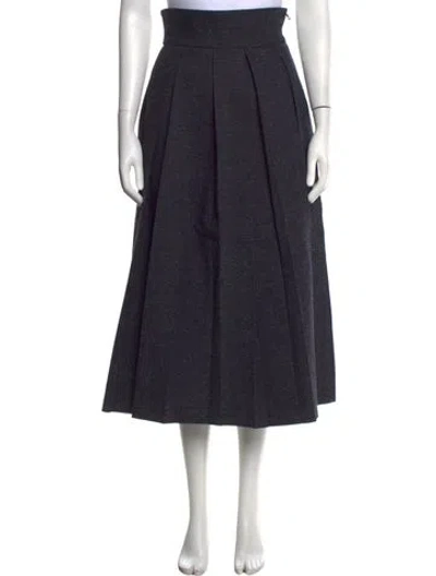 Pre-owned Dior Pleated Accents Midi Length Skirt In Blue