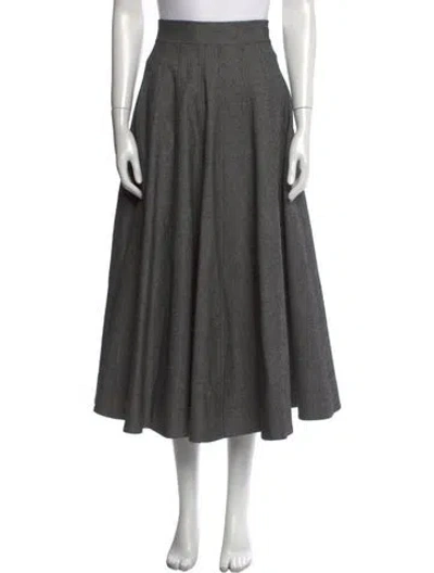 Pre-owned Dior Pleated Accents Midi Length Skirt In Gray