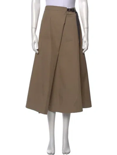 Pre-owned Dior Pleated Accents Midi Length Skirt In Neutrals