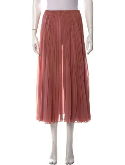 Pre-owned Dior Pleated Accents Midi Length Skirt In Pink