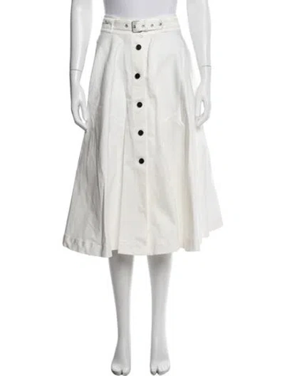 Pre-owned Dior Pleated Accents Midi Length Skirt In White