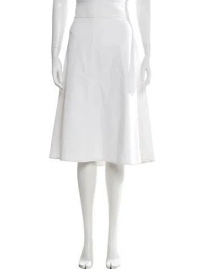 Pre-owned Dior Pleated Accents Midi Length Skirt In White