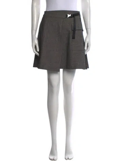 Pre-owned Dior Pleated Accents Mini Skirt In Gray