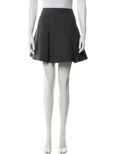 Pre-owned Dior Pleated Accents Mini Skirt In Grey