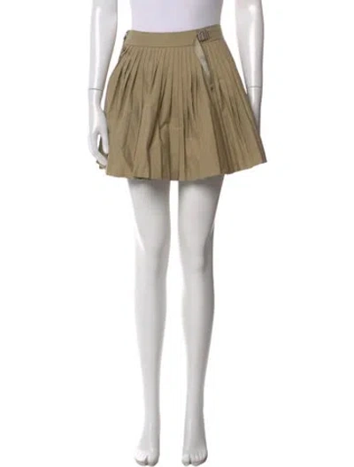 Pre-owned Dior Pleated Accents Mini Skirt In Neutral