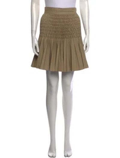 Pre-owned Dior Pleated Accents Mini Skirt In Neutrals