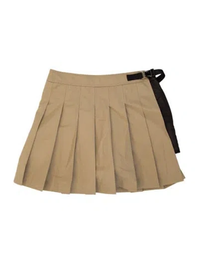 Pre-owned Dior Pleated Accents Mini Skirt W/ Tags In Neutral