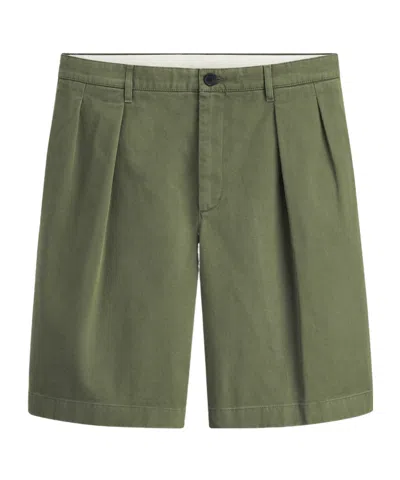 Dior Pleated Chino Bermuda Shorts In Green