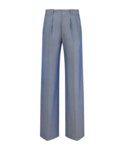 Dior Pleated Detail Casual Pants In Gray