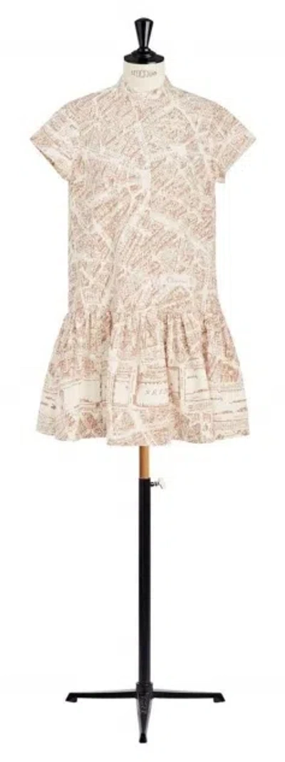 Dior Pleated Detail Dress In Nude