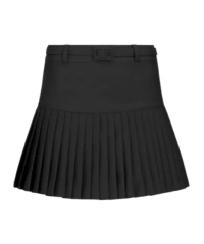 Dior Pleated Detail Skirt In Black