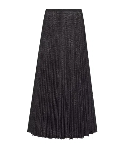 Dior Pleated Detail Skirt In Black