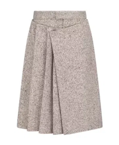 Dior Pleated Initial Shearing Shorts In Nude