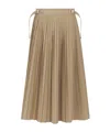 Dior Pleated Midi Skirt In Nude