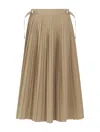 Dior Pleated Midi Skirt In Camel