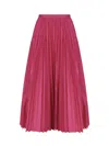 Dior Pleated Midi Skirt Flair In Pink