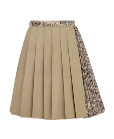 Dior Pleated Mini Skirt In Brown