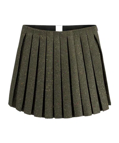 Dior Pleated Miniskirt In Green
