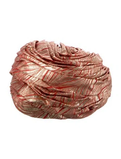 Pre-owned Dior Pleated Pattern Printed Hat In Red