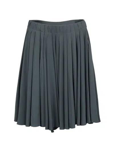 Pre-owned Dior Pleated Silk Mini Skirt In Grey