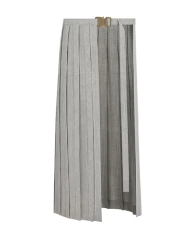 Dior Pleated Skirt In Gray