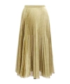 Dior Or Mid-length Pleated Skirt In Yellow