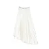 Dior Asymmetric Midi Skirt In White