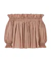Dior Pleated Strapless Blouse In Nude