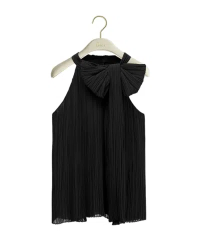 Dior Pleated Top With Bow In Black