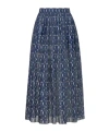 Dior Pleated Zipper Skirt In Blue