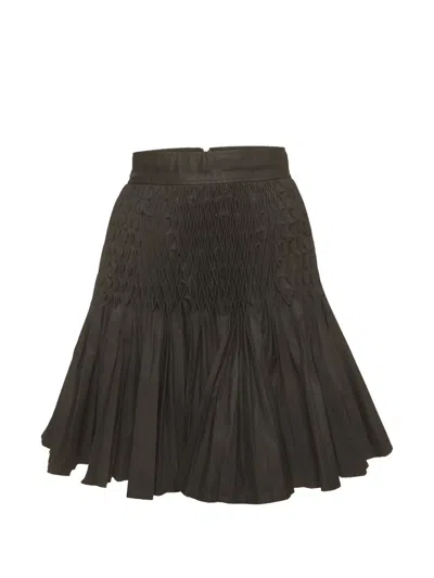 Pre-owned Dior Plissé-effect Cotton Mini Skirt In Black