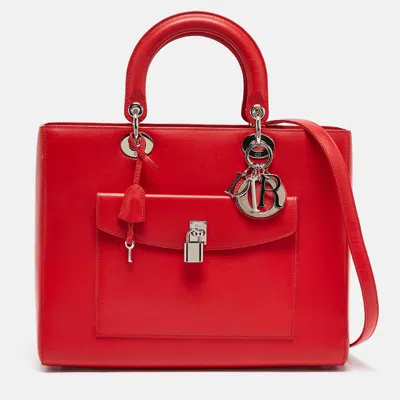 Pre-owned Dior Pocket Tote In Red