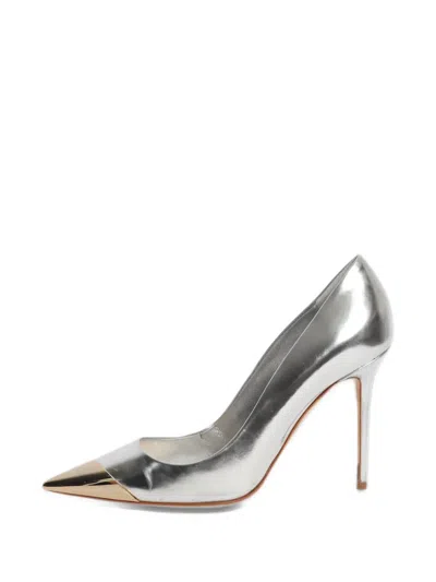 Pre-owned Dior Pointed Chrome Pumps In Silver
