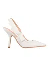Dior Pointed High Heel Sandals In White