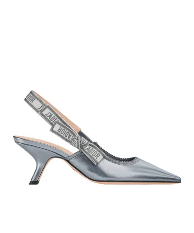 Dior Pointed High-heeled Sandals In Silver