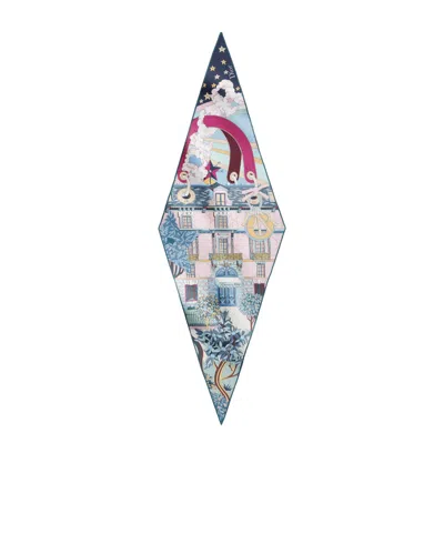 Dior Pointed Silk Scarf In Pink And Multicolour