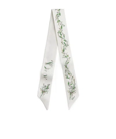 Dior Pointed Silk Scarf In White