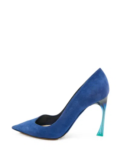 Pre-owned Dior Pointed-toe Gradient-heel Pumps In Blue
