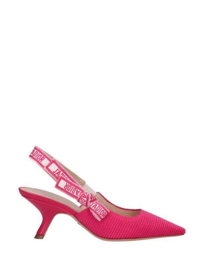 Dior Pointed-toe Slingback Kitten Heel Pumps In Blue