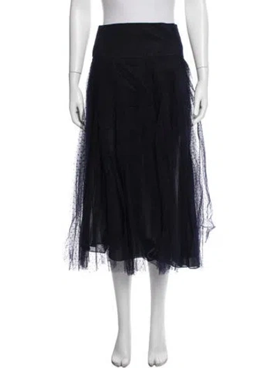 Pre-owned Dior Polka Dot Print Midi Length Skirt W/ Tags In Black